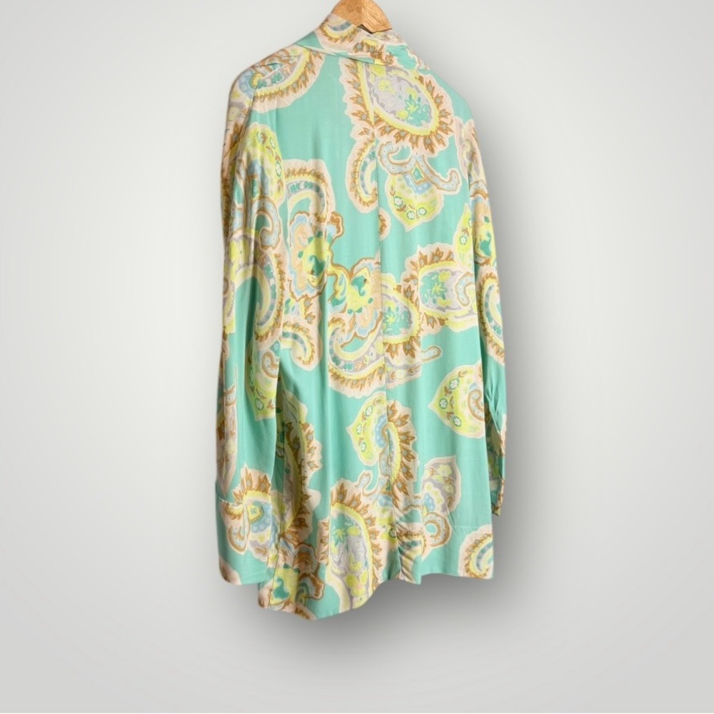 Zara Paisley Printed Cover Up Kimono Size Medium Long Dolman Sleeves Boho Flowy - Picture 7 of 11
